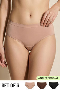 Zivame Full Coverage Medium Rise Hipster Panty (Pack of 3) - Multicolor — thumbnail 1